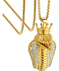 Collar Acero Inoxidable Color Oro Cobra Piedras Cz Hombre - Miniatura 1