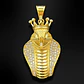 Collar Acero Inoxidable Color Oro Cobra Piedras Cz Hombre - Miniatura 3
