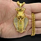 Collar Acero Inoxidable Color Oro Cobra Piedras Cz Hombre - Miniatura 5