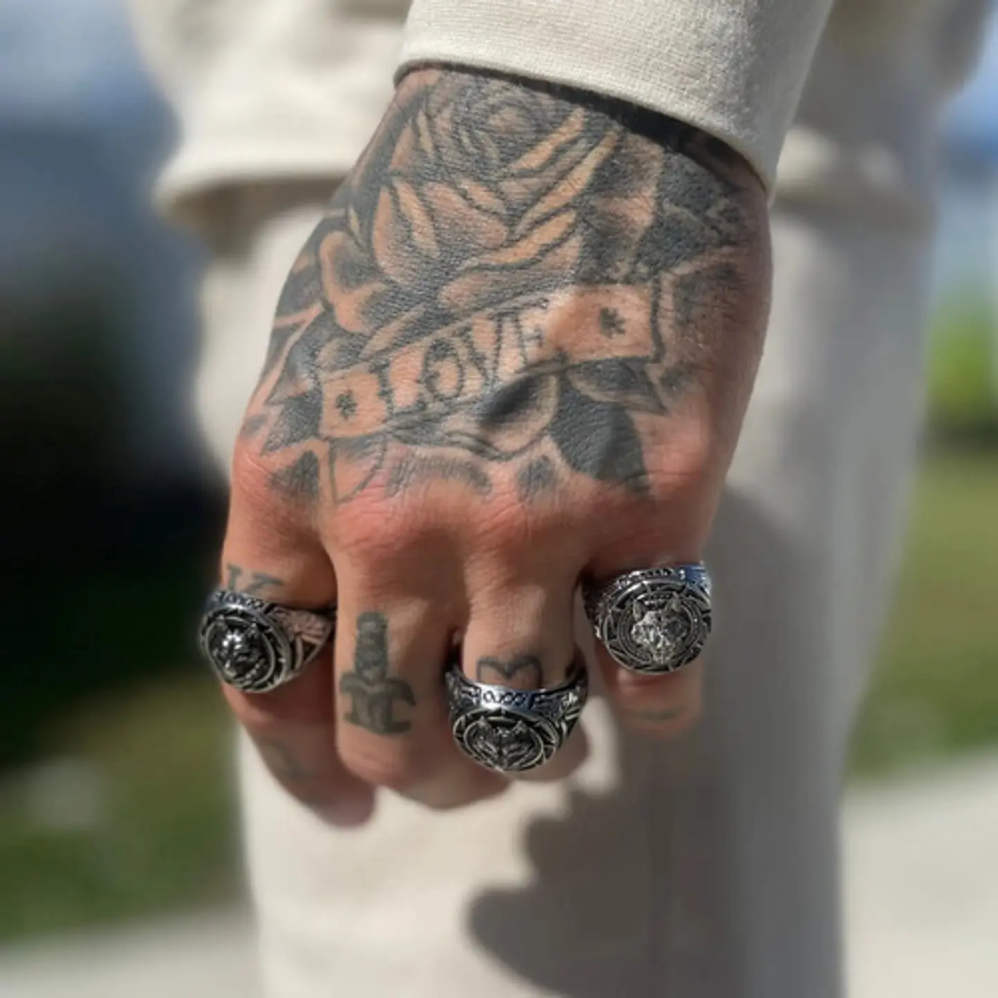 Anillo Vikingo Color Negro Guerrero Nórdico Soldado Hombre 3