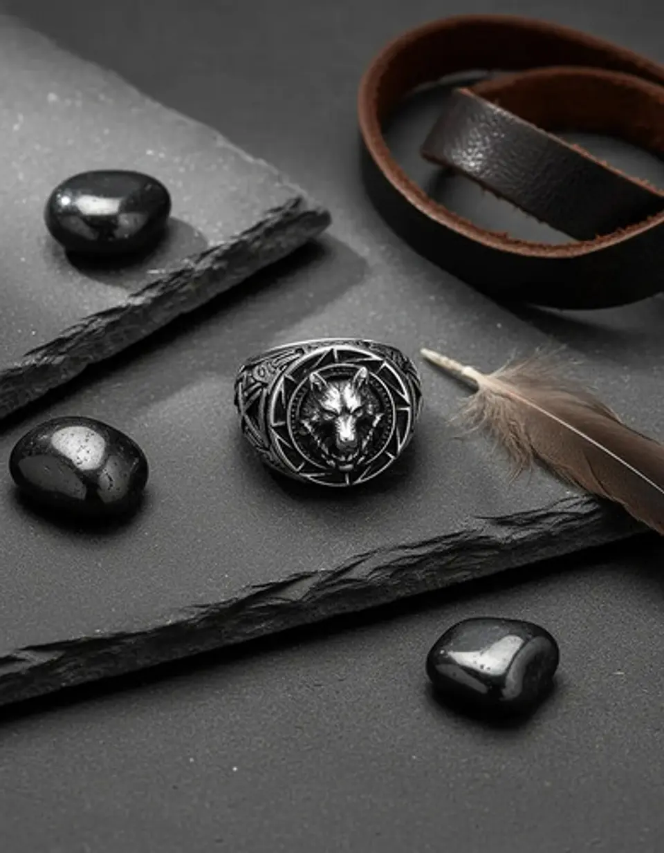 Anillo Vikingo Color Negro Guerrero Nórdico Soldado Hombre 7