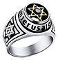 Anillo Color Plata Estrella David Acero Inoxidable Hombre - Miniatura 1