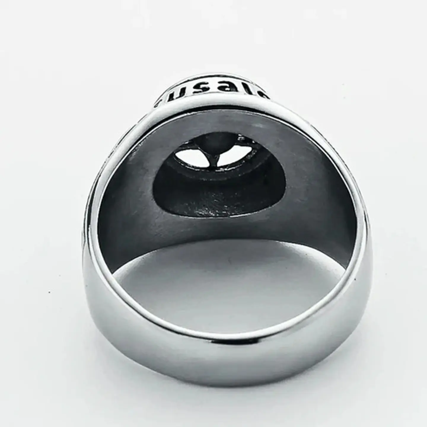 Anillo Color Plata Estrella David Acero Inoxidable Hombre 4