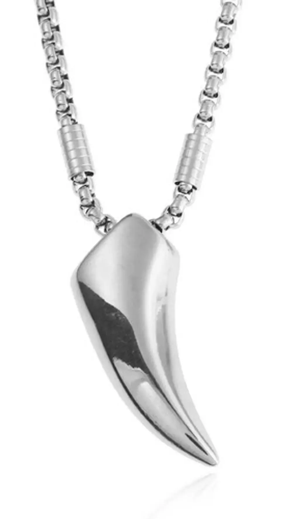 Collar Acero Inoxidable Color Plata Vikingo Lobo Para Hombre Plateado 4