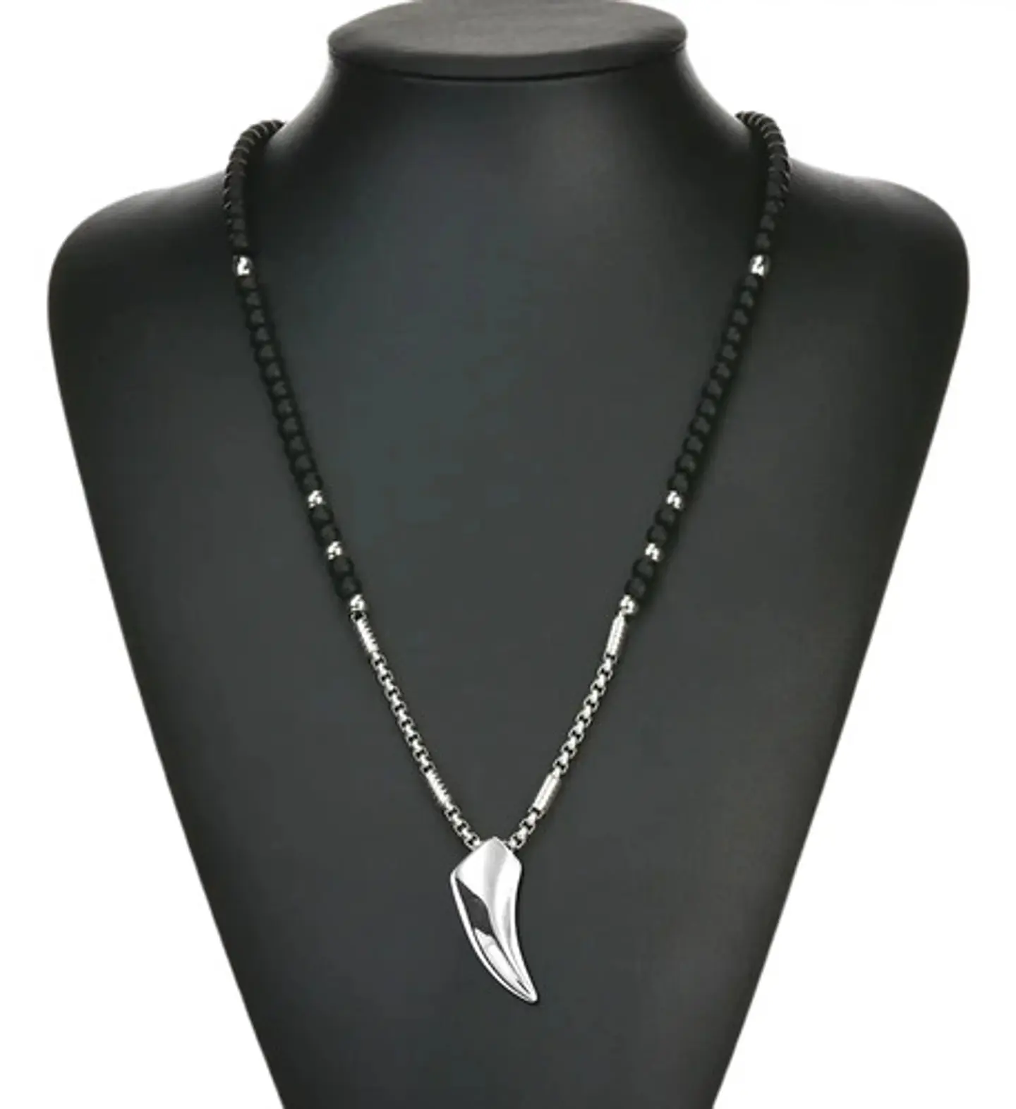 Collar Acero Inoxidable Color Plata Vikingo Lobo Para Hombre Plateado 6