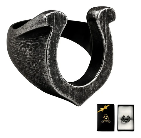 Anillo Hombre Forma De Herradura Caballo Acero Color Plata