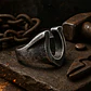 Anillo Hombre Forma De Herradura Caballo Acero Color Plata - Miniatura 3