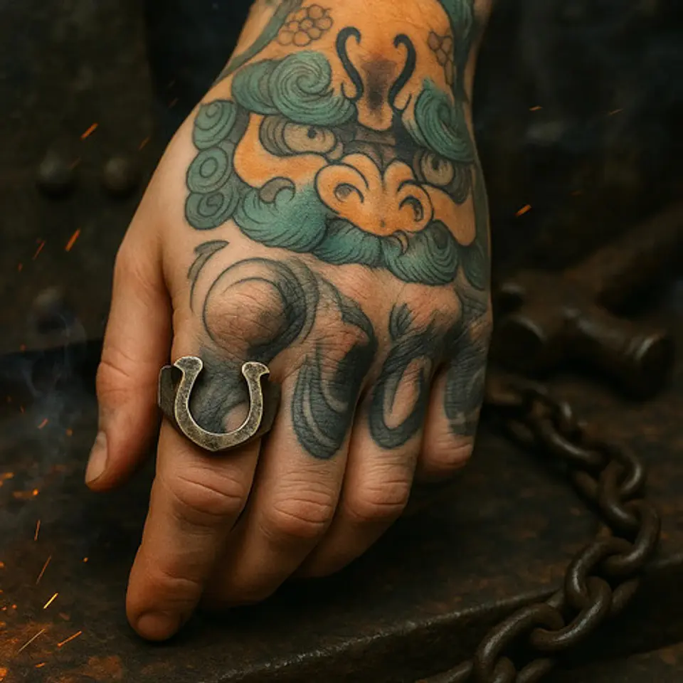 Anillo Hombre Forma De Herradura Caballo Acero Color Plata 7