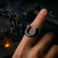 Anillo Hombre Forma De Herradura Caballo Acero Color Plata - Miniatura 8