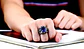 Anillo Piedra Azul Color Plata Acero Inoxidable Para Hombre - Miniatura 3