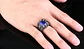 Anillo Piedra Azul Color Plata Acero Inoxidable Para Hombre - Miniatura 5