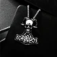 Collar Para Hombres Dije Cráneo Vikingo Martillo Color Plata Plateado - Miniatura 8