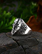 Anillo Acero Inoxidable Color Plata Nordico Vikingo Hombre - Miniatura 4