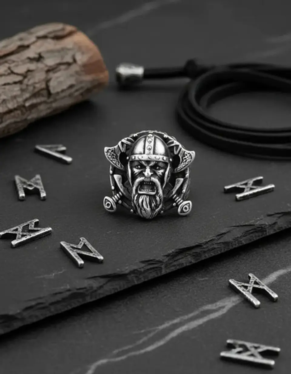 Anillo Acero Inoxidable Color Plata Nordico Vikingo Hombre 6
