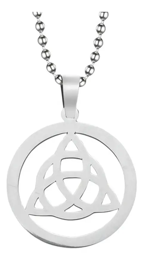 Collar Acero Inoxidable Color Plata Nudo Celta Mujer Hombre