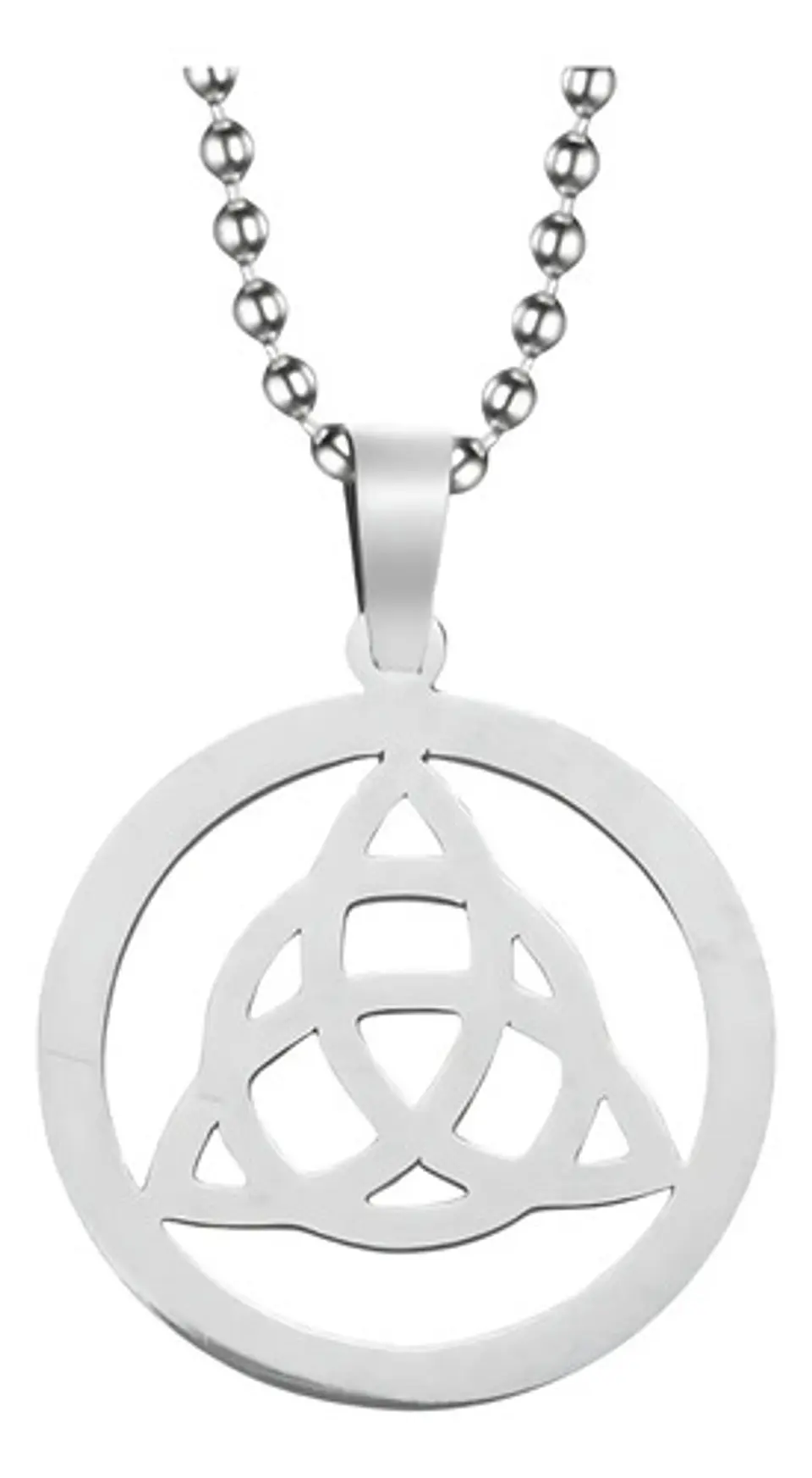 Collar Acero Inoxidable Color Plata Nudo Celta Mujer Hombre 1