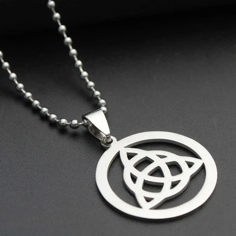 Collar Acero Inoxidable Color Plata Nudo Celta Mujer Hombre