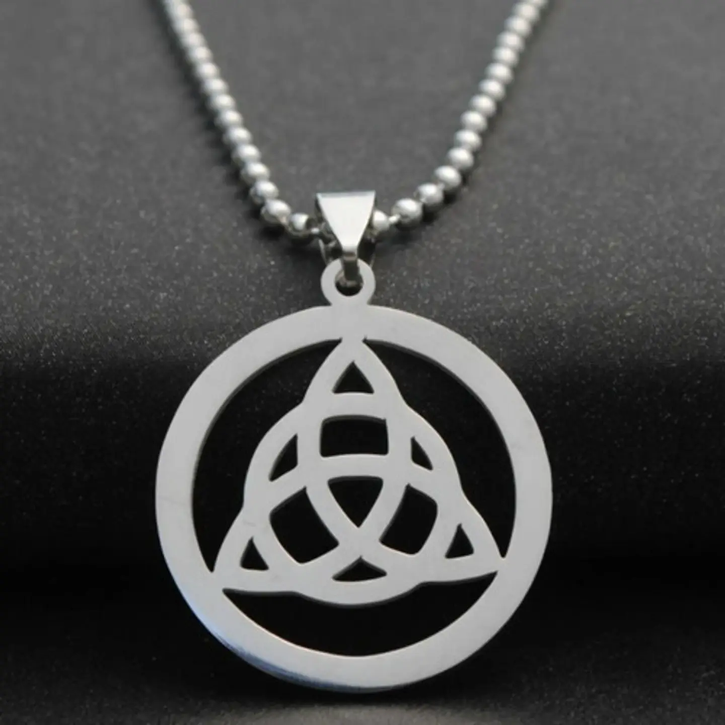 Collar Acero Inoxidable Color Plata Nudo Celta Mujer Hombre 4