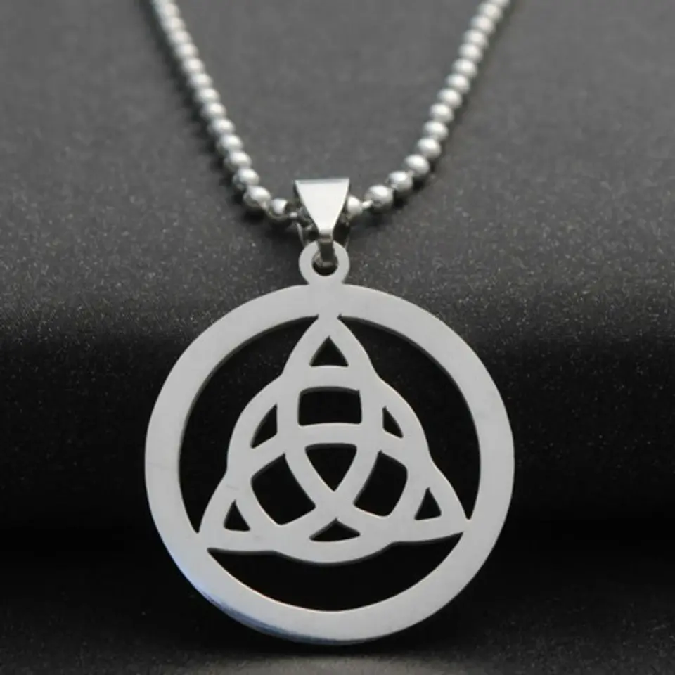 Collar Acero Inoxidable Color Plata Nudo Celta Mujer Hombre 4