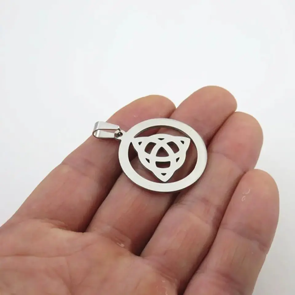 Collar Acero Inoxidable Color Plata Nudo Celta Mujer Hombre 7