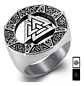 Anillo Acero Inoxidable Color Plata Triangulo Vikingo Hombre - Miniatura 1