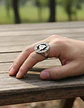 Anillo Acero Inoxidable Color Plata Triangulo Vikingo Hombre - Miniatura 2