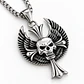 Collar Acero Inoxidable Color Plata Craneo Biker Para Hombre - Miniatura 1
