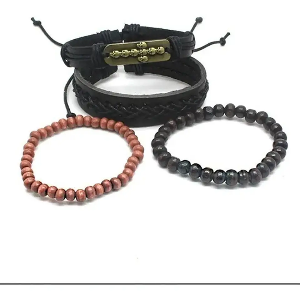 Pulsera Manilla Brazalete Cuero Trenzada Para Hombre Mujer 4