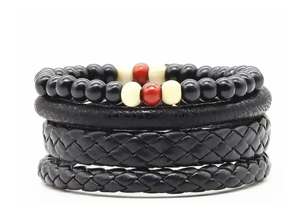 Pulsera Manilla Brazalete Cuero Trenzada Para Hombre Mujer 7