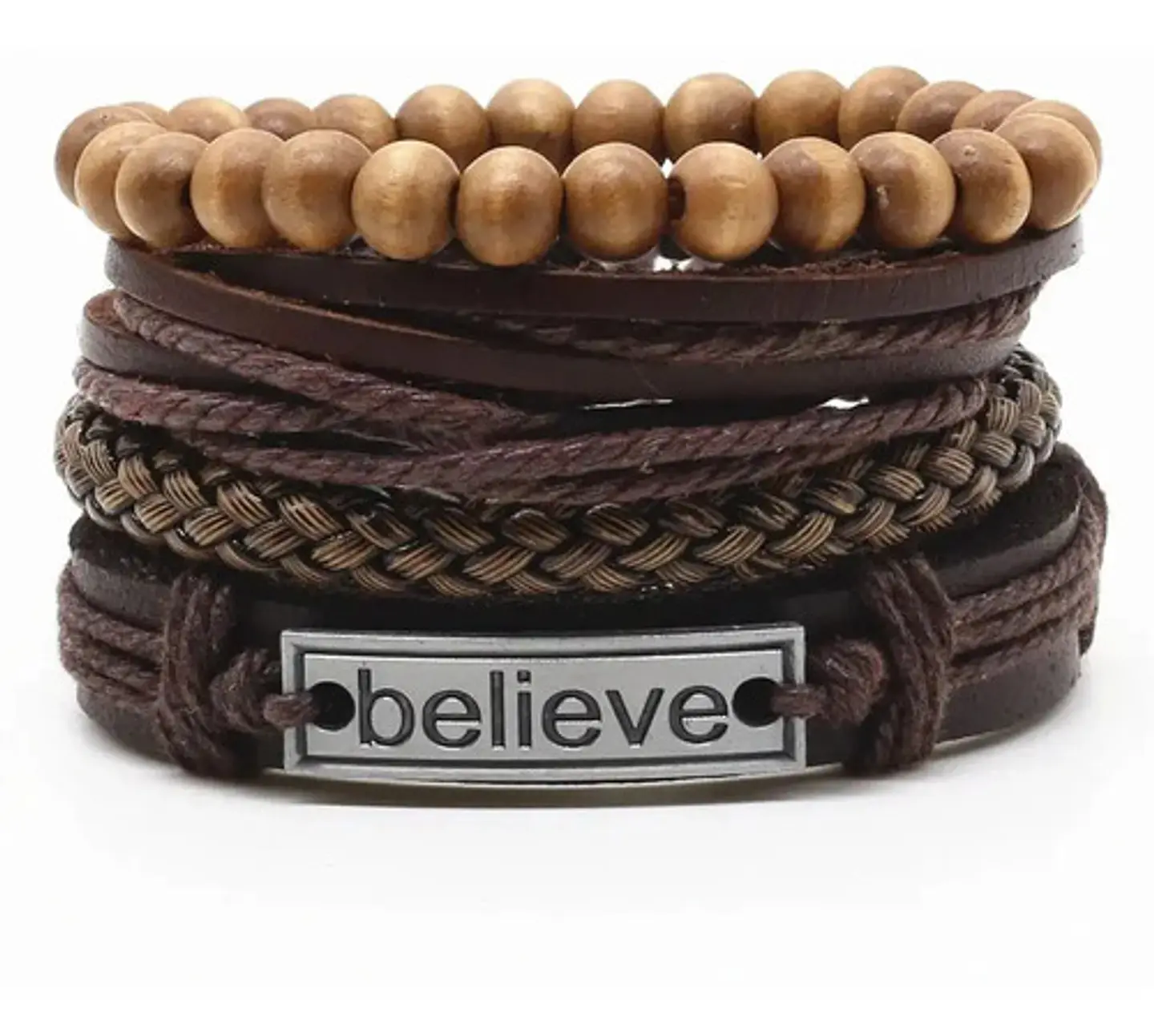 Pulsera Manilla Brazalete Cuero Trenzada Para Hombre Mujer 8