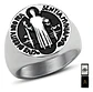 Anillo Acero Inoxidable Color Plata Biblia Jesús Para Hombre - Miniatura 1