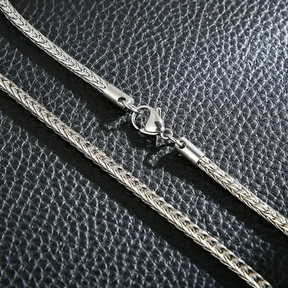 Cadena 4.5 Mm Color Plata Acero Inoxidable Quirurgico Hombre 2
