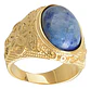 Anillo Gema Piedra Natural Lazuli Acero Inoxidable Hombre - Miniatura 1