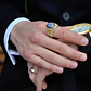 Anillo Gema Piedra Natural Lazuli Acero Inoxidable Hombre - Miniatura 5
