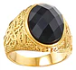 Anillo Gema Piedra Natural Lazuli Acero Inoxidable Hombre - Miniatura 7