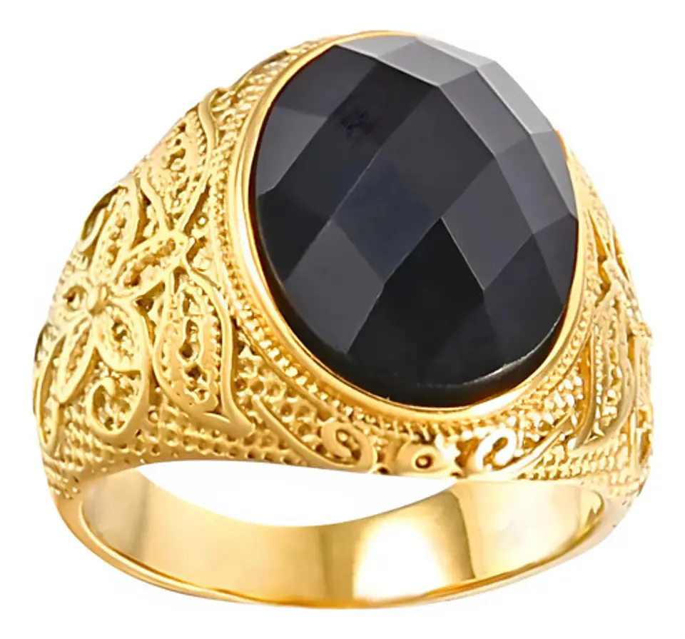 Anillo Gema Piedra Natural Lazuli Acero Inoxidable Hombre 7