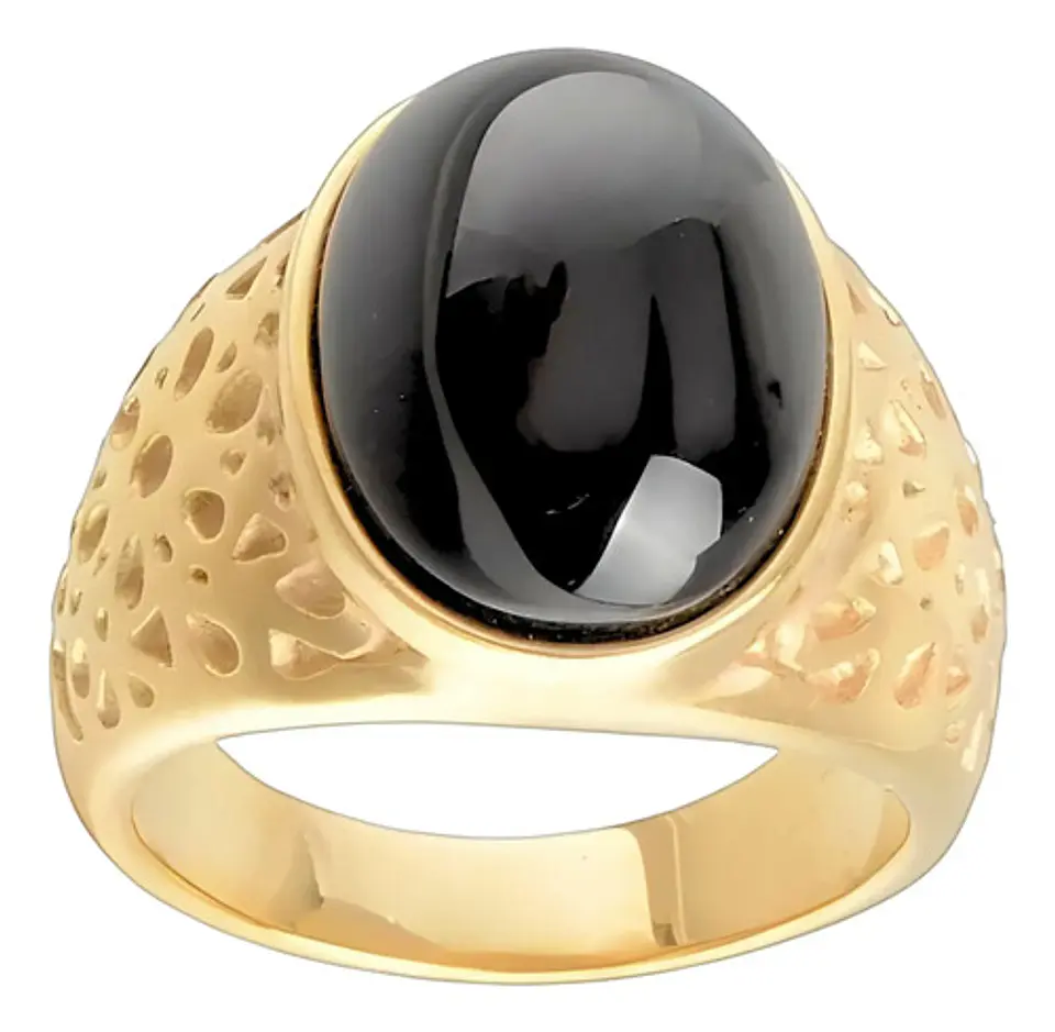 Anillo Gema Piedra Natural Lazuli Acero Inoxidable Hombre 12