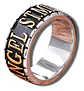 Anillo Argolla De Acero Color Plata Michael Arcángel Hombre - Miniatura 1
