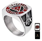 Anillo Acero Inoxidable Color Plata Masón Masonería Hombre - Miniatura 1