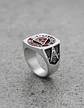 Anillo Acero Inoxidable Color Plata Masón Masonería Hombre - Miniatura 5