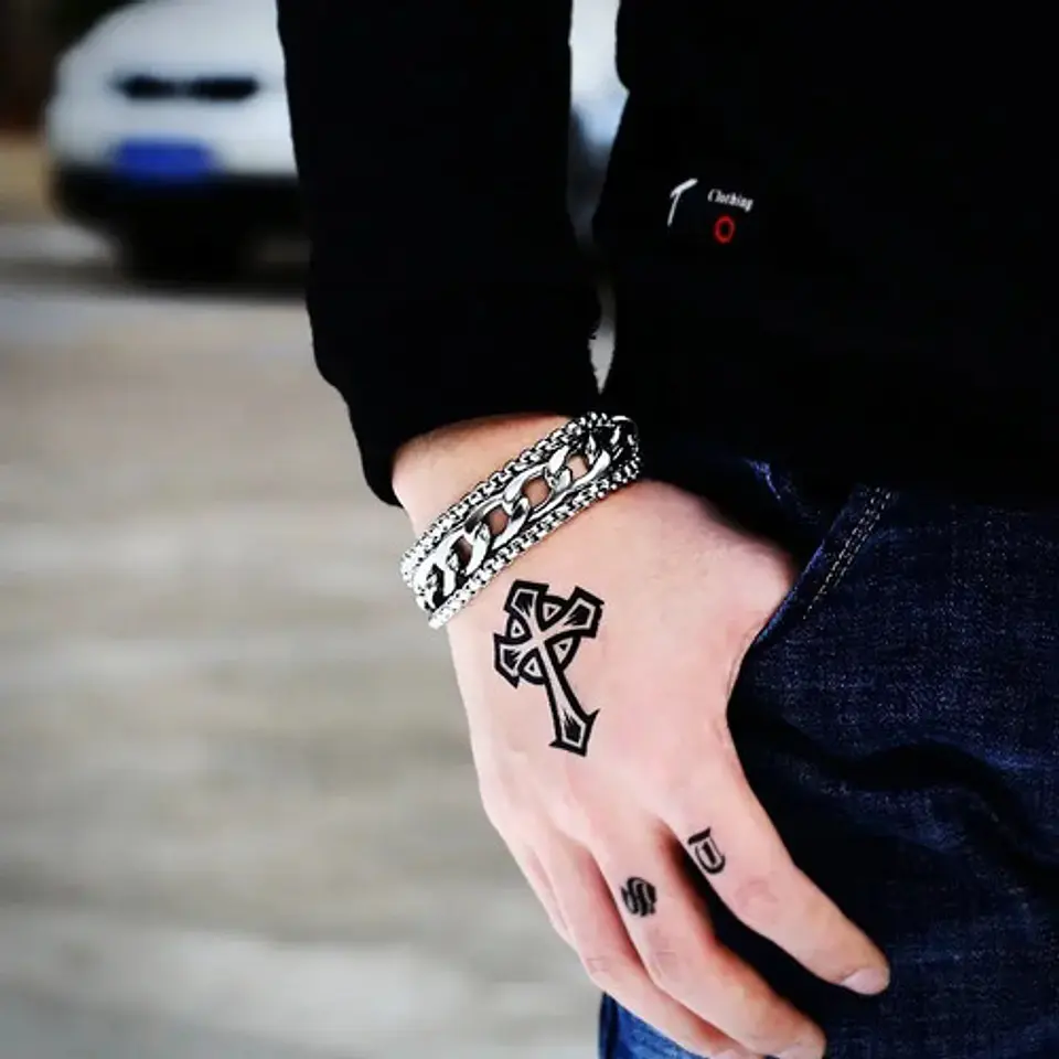 Pulsera Brazalete Acero Inoxidable Cadena Color Plata Hombre 4