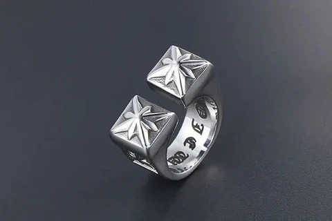 Anillo Acero Inoxidable Color Plata Dos Torres Para Hombre
