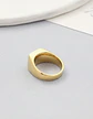 Anillo Clásico De Acero Color Oro Con Piedra Hombre Y Mujer - Miniatura 4