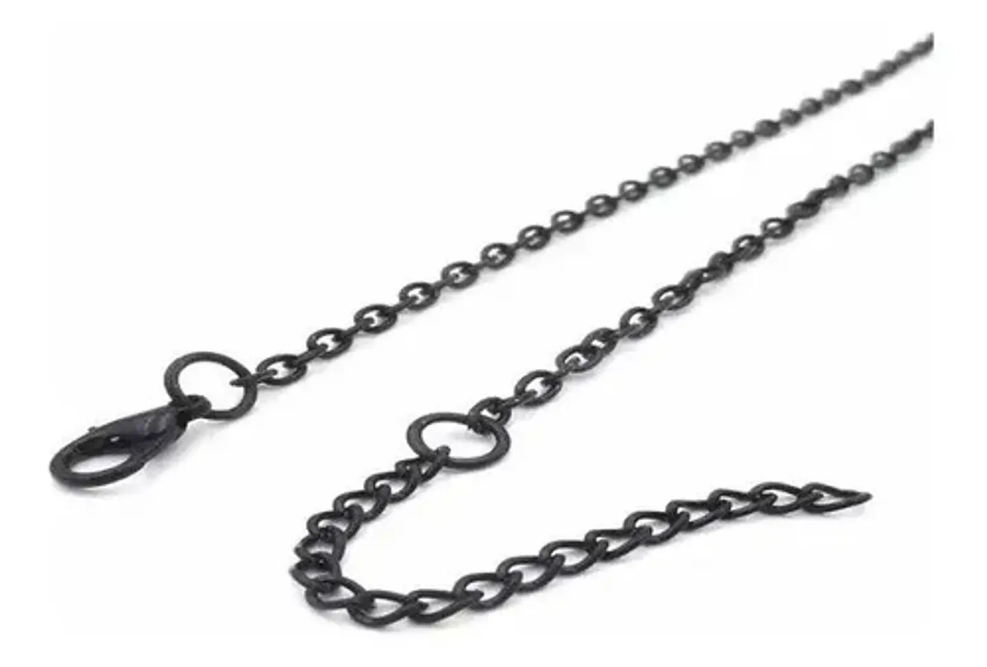 Collar Cadena Negra Cristal Faces Lunares Luna Hombre Mujer Negro 4