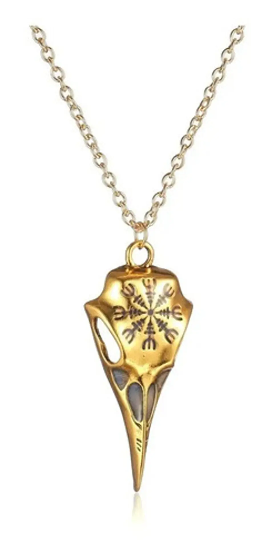Collar Brilla En La Oscuridad Vikingo Color Plata Hombre 8