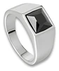 Anillo Color Plata Piedra Cz Acero Inoxidable Moderno Hombre - Miniatura 4