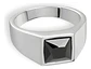 Anillo Color Plata Piedra Cz Acero Inoxidable Moderno Hombre - Miniatura 5