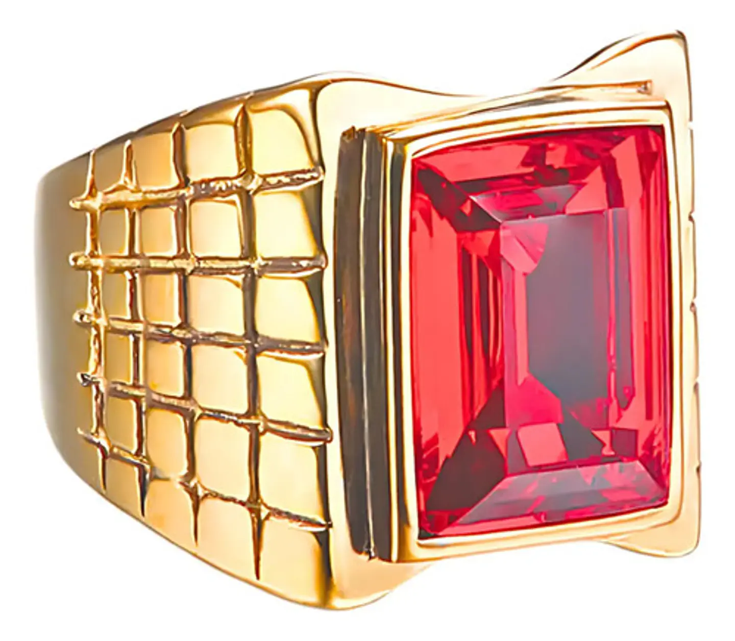 Anillo Color Oro Piedra Cz Clásico Acero Inoxidable Hombre 1
