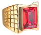 Anillo Color Oro Piedra Cz Clásico Acero Inoxidable Hombre - Miniatura 1