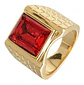 Anillo Color Oro Piedra Cz Clásico Acero Inoxidable Hombre - Miniatura 9